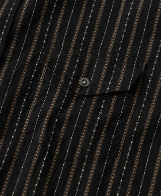 1940s Jacquard Stripe Work Shirt - Black