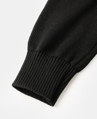 Wool-Blend Roll Neck Sweater - Black