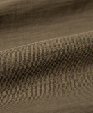 Heavyweight Slub Cotton Short Sleeve T-Shirt - Brown