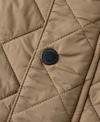 Corduroy Trimmed Diamond Quilted Field Vest – Khaki