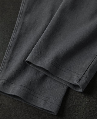 cuff detail of Vintage Black Sun-Washed Cotton Long Sleeve T-Shirt
