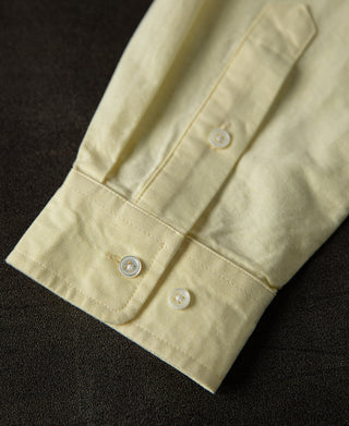 cuff detail of Yellow Button Down Oxford Shirt