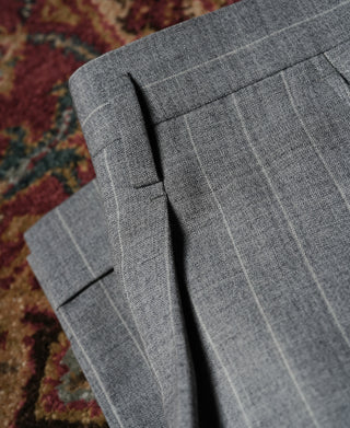 1940s Gray Striped Wool Suit Trousers