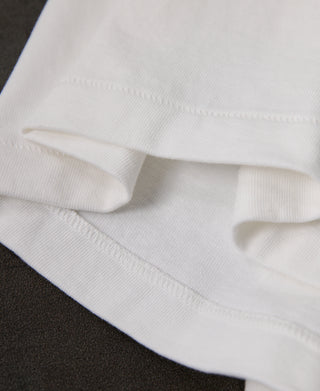 Loopwheel Tubular Langarm-T-Shirt aus 10,5 oz Baumwolle – Weiß