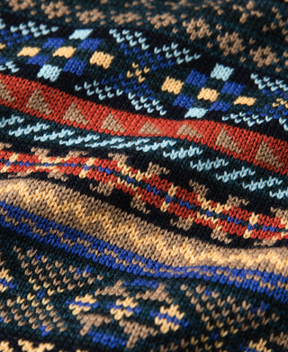 Fair Isle Wool Blend Knit Vest - Navy