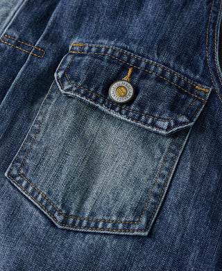 Heavyweight Motorcycle Embroidered Denim Vest
