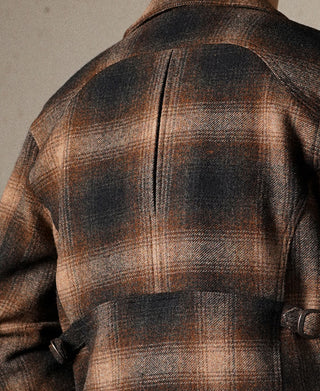 1930s Wool Shadow Plaid Tweed Cossack Jacket