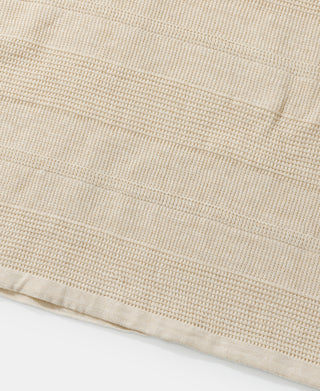 Waffle Knit Jacquard Henley Shirt - Apricot