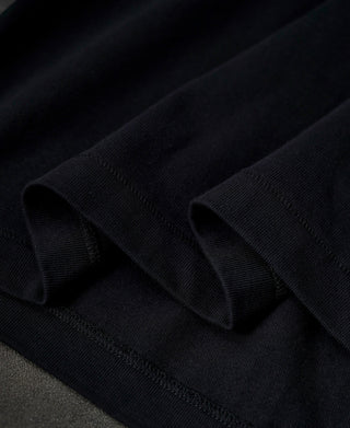 10.5 oz Cotton Loopwheel Tubular Long Sleeve T-Shirt - Black