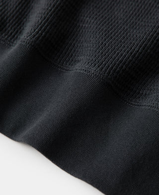 Honeycomb Waffle Knit T-Shirt - Vintage Black