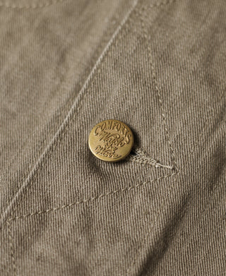 1950년대 11.5온스 유황 염색 카키 데님 재킷