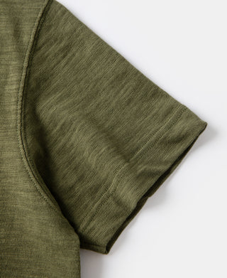 헤비웨이트 코튼 거싯 튜블러 티셔츠 - 그린 