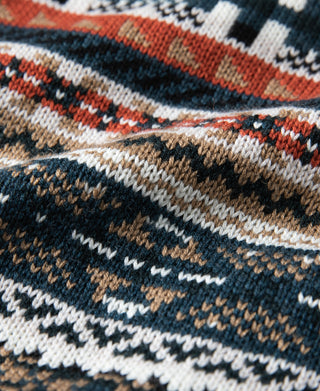 Fair Isle Wool Blend Knit Vest - Cream White