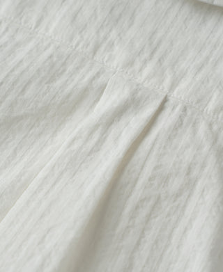 back view of Italian Collar Salt-Shrunk Shirt - White