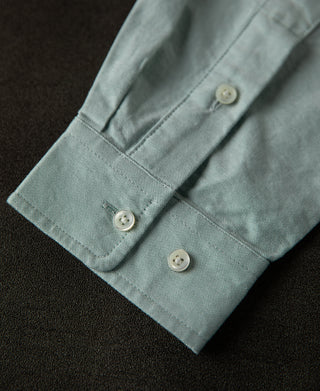cuff detail of Green Button Down Oxford Shirt
