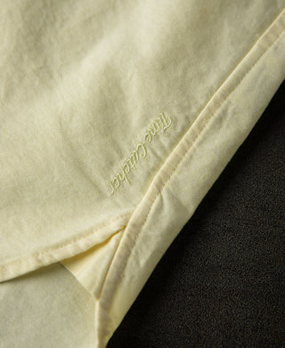 hem detail of Yellow Button Down Oxford Shirt