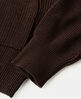 Heavyweight Wool-Blend Cardigan Sweater - Coffee