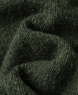 Roll Neck Pure Wool Fisherman Sweater - Dark Green