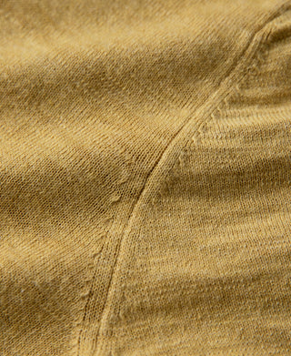 Lightweight Slub Cotton Knit Polo - Mustard