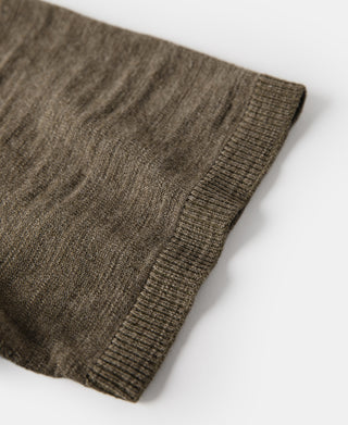 Lightweight Slub Cotton Knit Polo - Olive