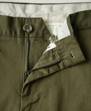 Cotton-Blend Slim Tapered Trousers - Olive
