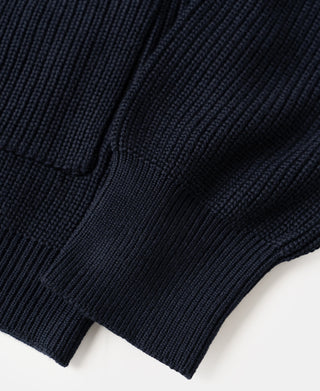 Heavyweight Wool-Blend Cardigan Sweater - Dark Blue