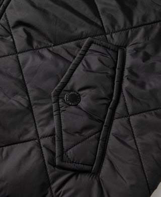 Reversible Diamond Quilted Stand-Collar Jacket - Black