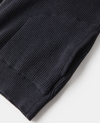 Ribbed Knit Two-End Zip Wool Blend Cardigan