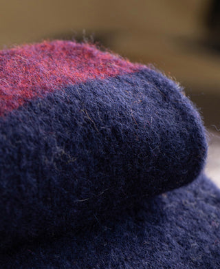 Brushed Wool Striped Sweater - Purple/Navy