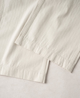 1940s USN-Inspired Herringbone Deck Trousers - White