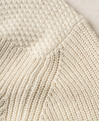 Rib & Seed-Stitch US Cotton Knit Sweater