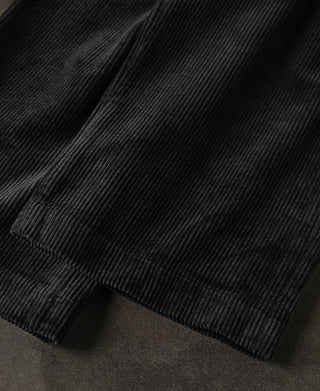 1960s Double Pleated Corduroy Trousers - Black