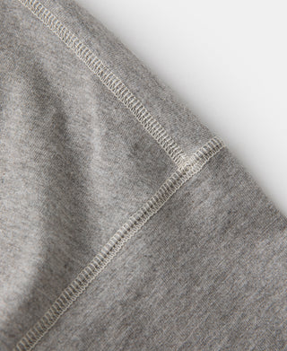 1940s Slub Cotton Henley Pocket T-shirt - Gray