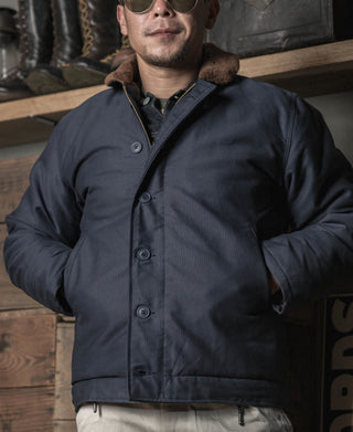 1943 US Navy 1st N-1 Woolen Deck Jacket - Navy Stencil