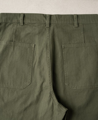 1940s USN-Inspired Herringbone Deck Trousers - Olive