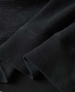 Honeycomb Waffle Knit T-Shirt - Vintage Black