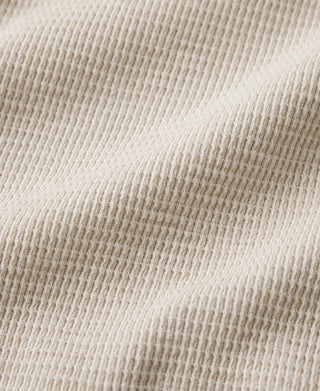 Honeycomb Waffle Knit T-Shirt - Oatmeal