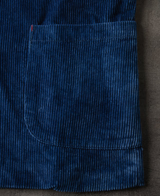 Französische Arbeitsjacke aus indigogefärbtem Cord