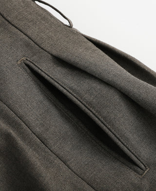 Hollywood Waisted Wool Blend Trousers - Brown