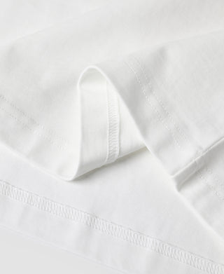 Vintage Kurzarm-Henley-T-Shirt – Weiß