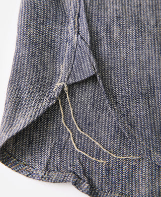 Herringbone Linen-Blend Short Sleeve Workshirt