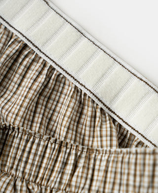 1950s Cotton Boxer Shorts - Brown Stripes