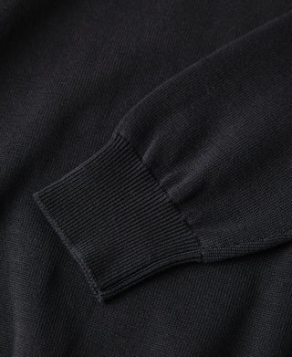 Lot 910L Long Sleeve Knitted Polo Shirt - Black
