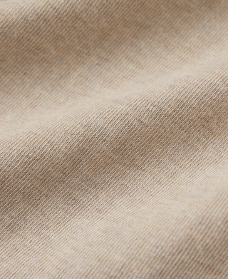 1930s 10.5 oz Cotton Loopwheel Tubular Henley Shirt - Oatmeal