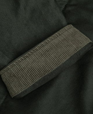 Black olive N-1 deck jacket rib-knit hem cuff