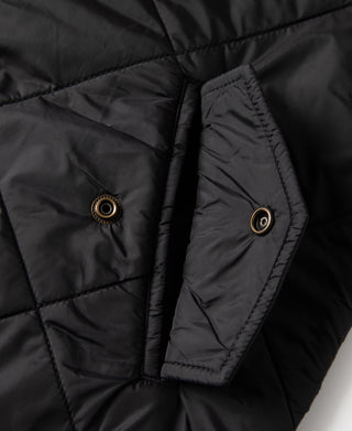 Reversible Diamond Quilted Stand-Collar Jacket - Black
