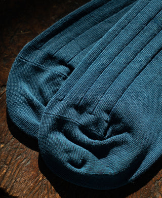 1950s Ribbed Dress Socks - Navy