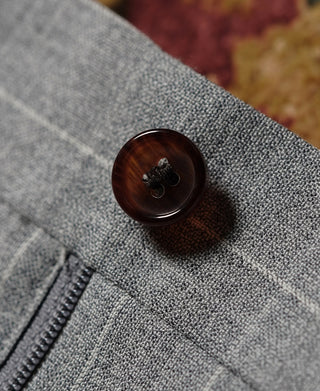 1940s Gray Striped Wool Suit Trousers