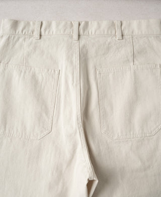 1940s USN-Inspired Herringbone Deck Trousers - White