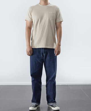 7.4 oz Slub Cotton Loopwheel Tubular Pocket T-Shirt - Apricot